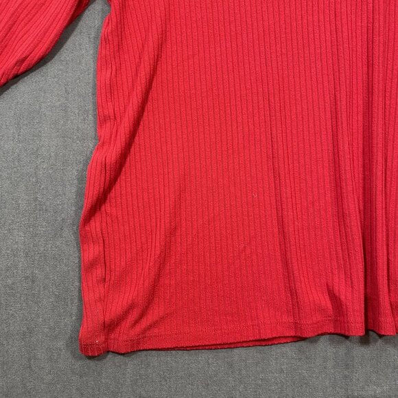 Torrid Red Ribbed 3/4 Sleeve Button Henley Top Plus Size 4 Blouse Womens - Picture 7 of 11
